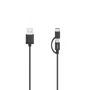 Cabo USB Hama 00200616 USB 2.0 0,75 m USB A USB C/Micro-USB A preto