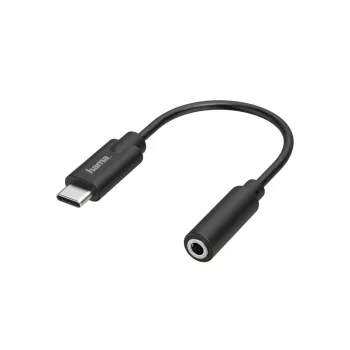 Cabo para telemóvel Hama 00205282 preto USB C 3,5 mm