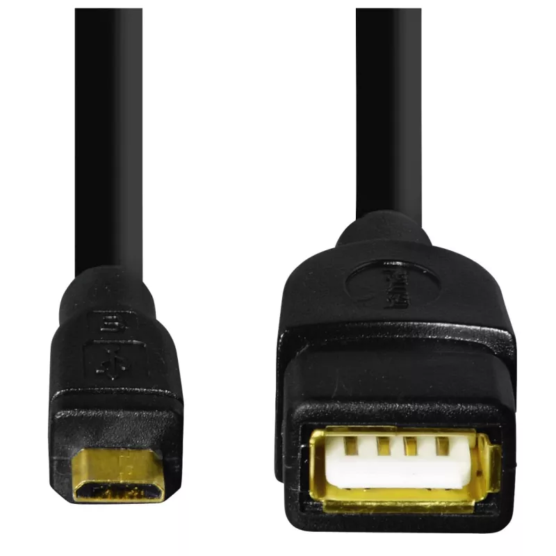 Hama 173892 cabo USB USB 2.0 0,15 m Micro-USB B USB A preto