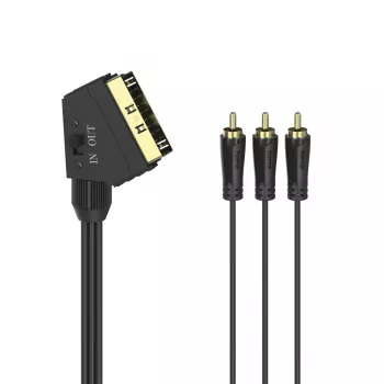 Hama 00205156 cabo SCART 1,5 m 3 x RCA preto