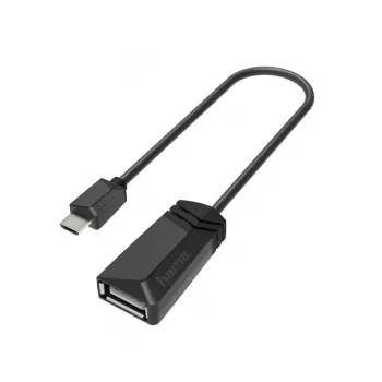Hama 00200308 adaptador de cabo Micro-USB USB Type-A preto