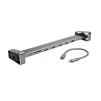Hama 00200103 dock para portátil/replicador de portas USB 3.2 Gen 1 (3.1 Gen 1) Type-C cinzento