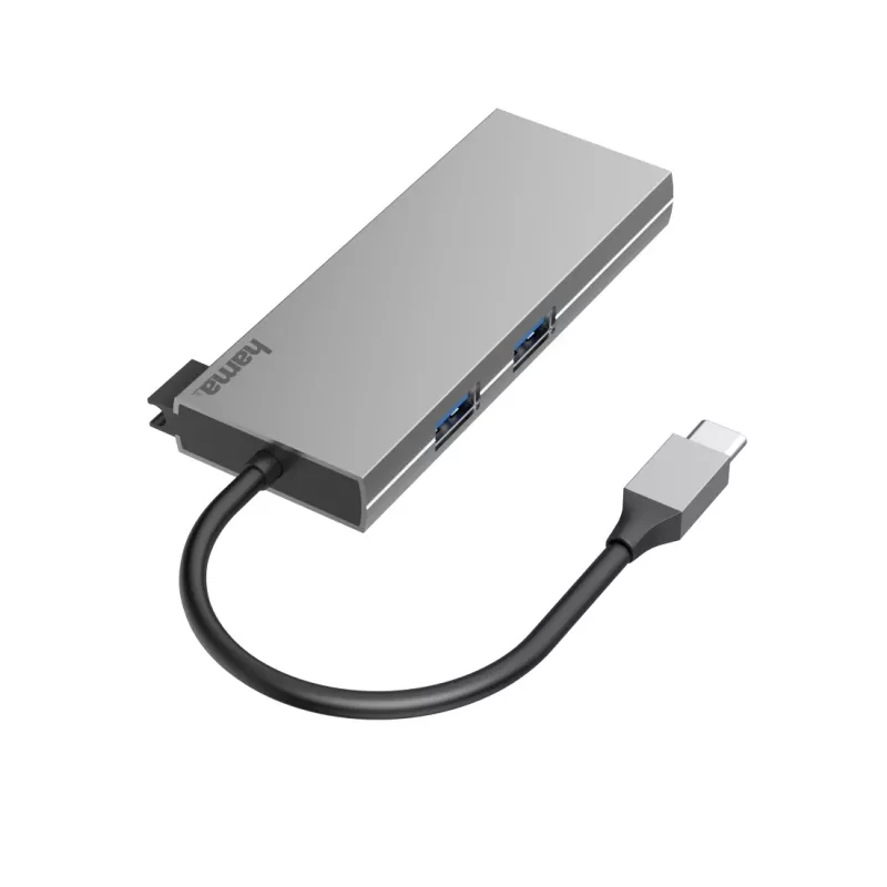 Hama 00200110 adaptador multiporta USB-C, estação de acoplamento, 6 portas, USB-C 3.2 Gen 1, HDMI