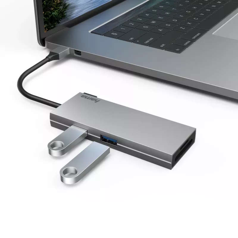 Hama 00200110 adaptador multiporta USB-C, estação de acoplamento, 6 portas, USB-C 3.2 Gen 1, HDMI