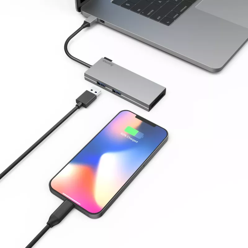 Hama 00200110 adaptador multiporta USB-C, estação de acoplamento, 6 portas, USB-C 3.2 Gen 1, HDMI
