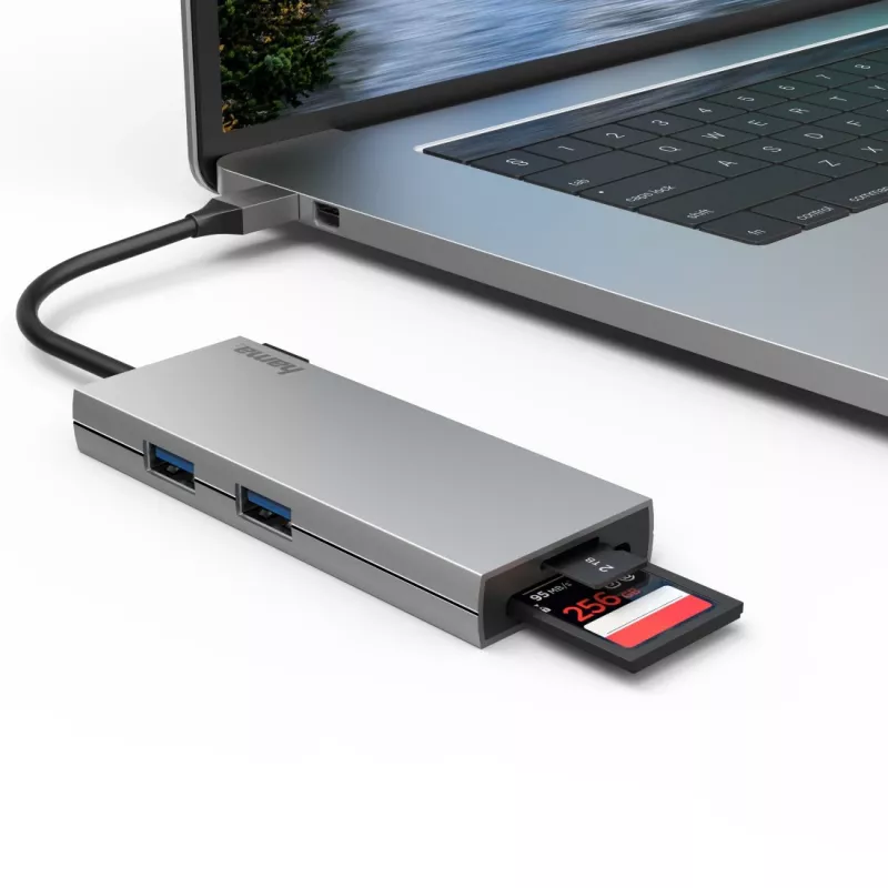 Hama 00200110 adaptador multiporta USB-C, estação de acoplamento, 6 portas, USB-C 3.2 Gen 1, HDMI