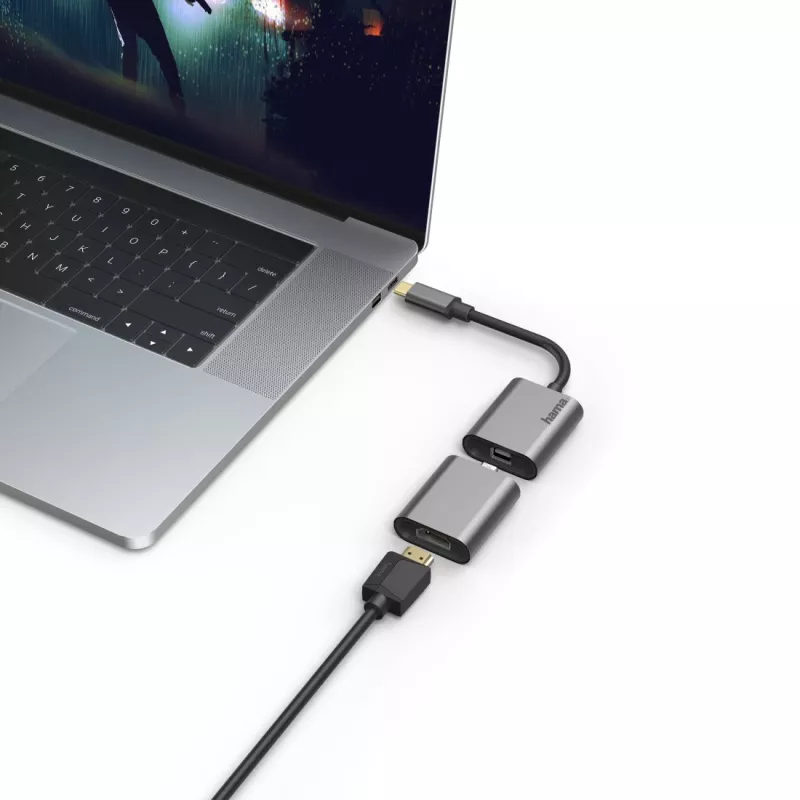 Adaptador gráfico USB Hama 00200306 4096 x 2160 píxeis cinzento