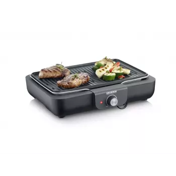 Grelhador de mesa elétrico Severin PG 8556 2300 W preto aço inoxidável