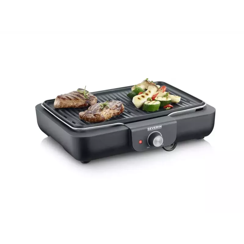 Grelhador de mesa elétrico Severin PG 8556 2300 W preto aço inoxidável