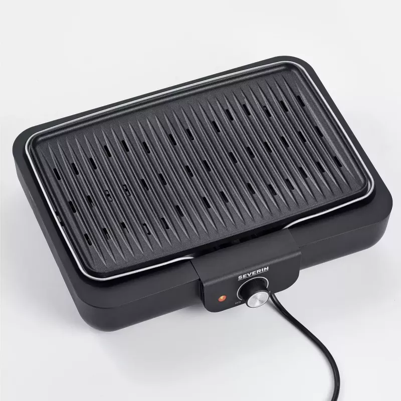 Grelhador de mesa elétrico Severin PG 8556 2300 W preto aço inoxidável