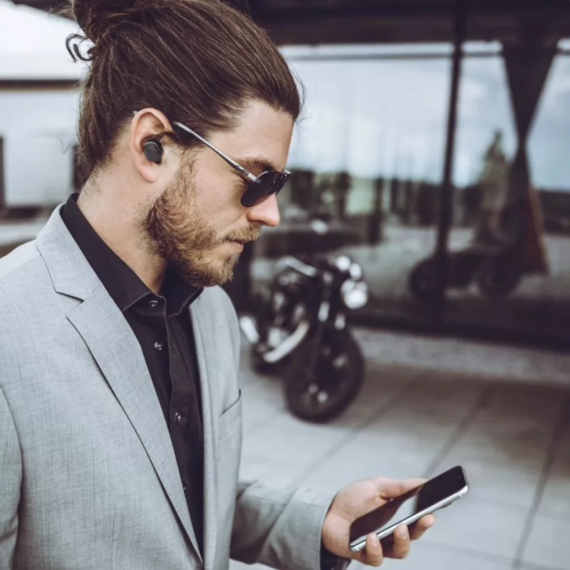 Headset Hama Spirit Pure sem fios in-ear chamadas/música Bluetooth preto