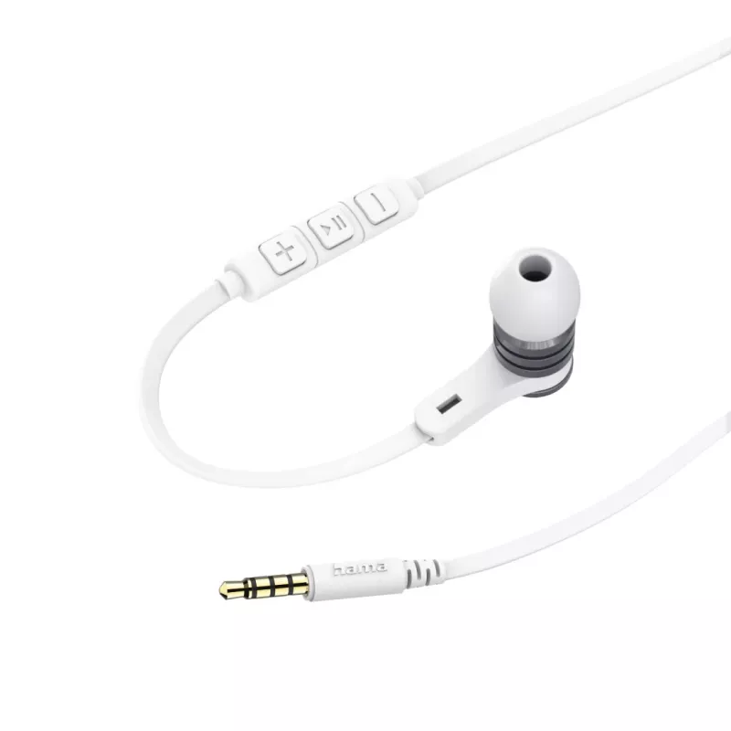 Headset Hama Intense com fios in-ear chamadas/música prateado, branco
