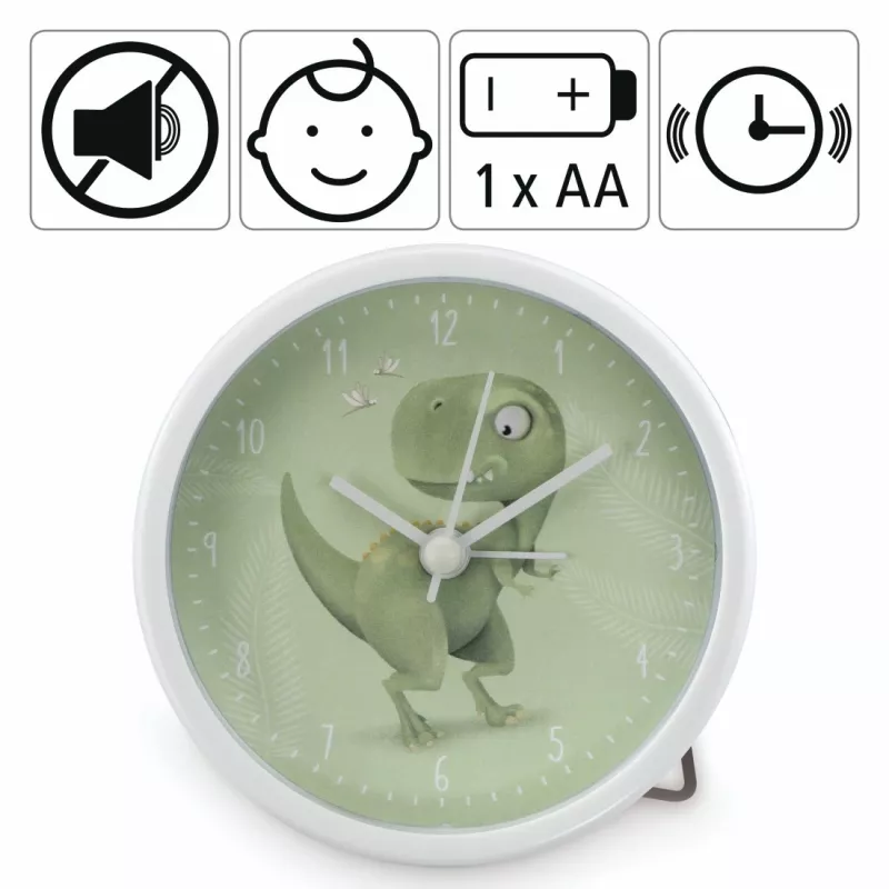 Despertador mecânico Hama Happy Dino verde, branco