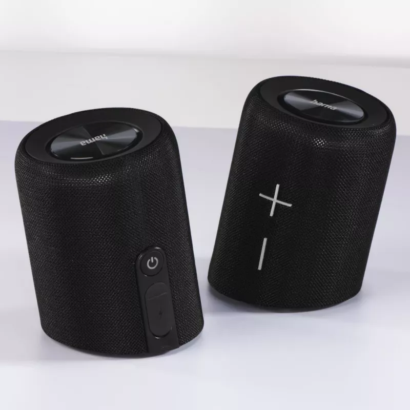 Coluna portátil Hama Twin 3.0 estéreo preta 30 W