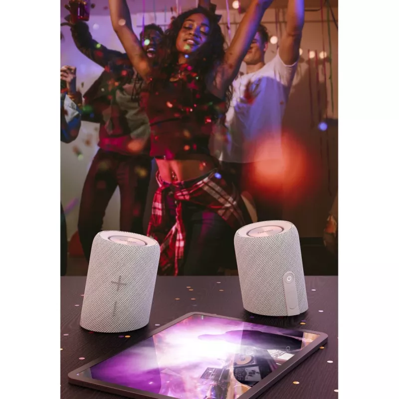 Coluna portátil Hama Twin 3.0 estéreo branca 30 W