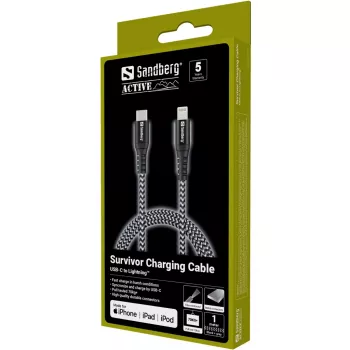 Cabo Sandberg Survivor USB-C PD>Lightning 1M 1m 28g