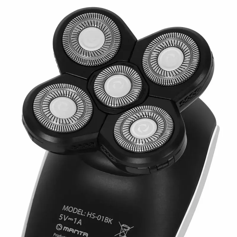 Conjunto de máquina de cortar cabelo e barba Manta HS-01BK Shavio, preto/cromado