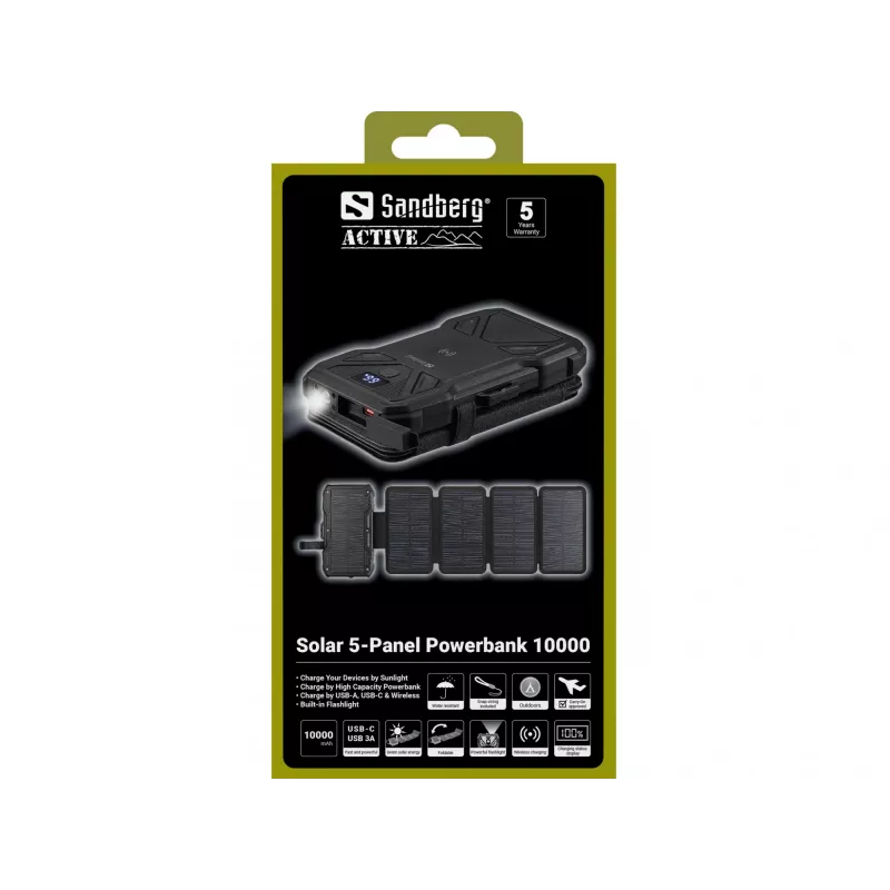 Powerbank portátil Sandberg Solar 5-Panel 10000 mAh