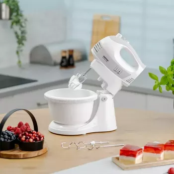 Batedeira manual ZELMER ZHM2459S — 300 W, 5 velocidades, acessórios em aço inoxidável