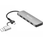 Hub Sandberg USB-C/A para 4xUSB 3.0 alumínio 5000 Mbit/s