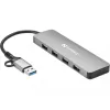 Hub Sandberg USB-C/A para 4xUSB 3.0 alumínio 5000 Mbit/s