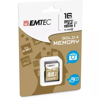 Memória flash Emtec 16 GB SDHC Classe 10 dourado