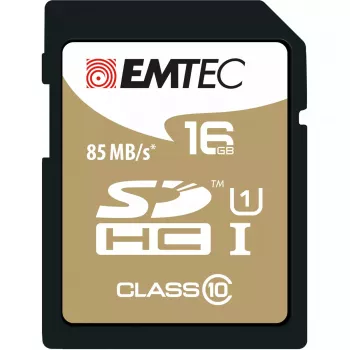 Memória flash Emtec 16 GB SDHC Classe 10 dourado
