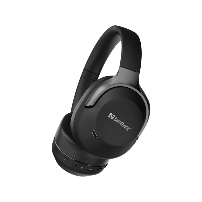 Headset sem fios Sandberg Wireless Travel ANC+ENC, sem fios, chamadas/música, 228 g, headset, preto