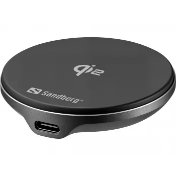 Carregador sem fios SANDBERG 441-61 Qi2 15W – base de carregamento sem fios Qi2 compatível com dispositivos Qi