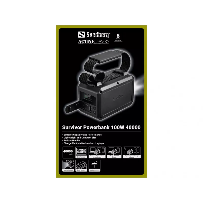 Powerbank portátil Sandberg Survivor 100W 40000mAh