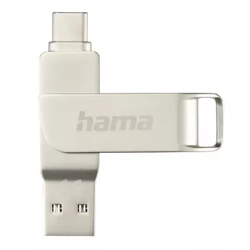 Hama C-Rotate Pro pen drive USB 128 GB USB Type-A / USB Type-C 3.2 Gen 1 (3.1 Gen 1) prateado