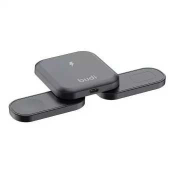 Carregador sem fios Budi 3-em-1 15W para telefone, auriculares e smartwatch
