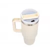 Copo térmico Extralink Black Forest 1200 ml bege — copo térmico com palhinha e asa