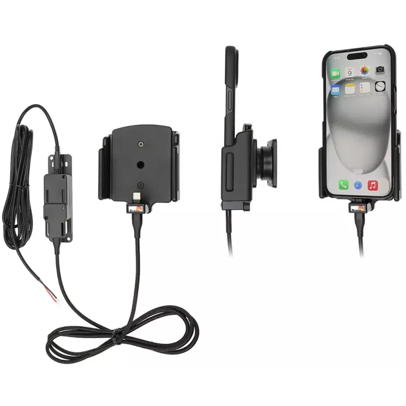 Suporte ativo para telemóvel/smartphone Brodit 727370, preto — utilização em veículo e interior