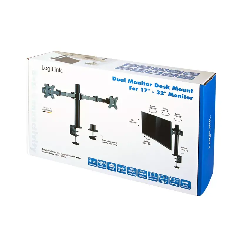 Suporte para monitor LogiLink BP0106 32 polegadas Secretária Preto