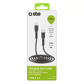 Cabo USB-C para USB-C SBS Mobile TECABLETCC20K 1,5 m, USB 2.0, preto