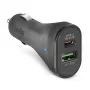 Carregador de automóvel SBS Mobile TECRPD25W — isqueiro, 12–24 V, 1×USB-A, 1×USB-C, carregamento rápido, preto