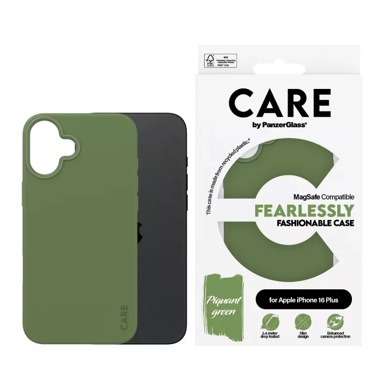 Capa PanzerGlass CARE™ by ® Verde com MagSafe iPhone 16 Plus, Capa, Apple, Apple - iPhone 16 Plus, Verde