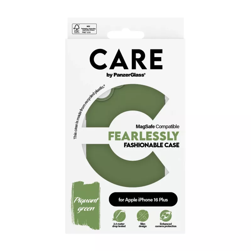 Capa PanzerGlass CARE™ by ® Verde com MagSafe iPhone 16 Plus, Capa, Apple, Apple - iPhone 16 Plus, Verde