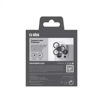 Proteção de ecrã e objetiva de câmara SBS TECAMGLIP16PK para iPhone 16 Pro/Pro Max resistente a riscos transparente
