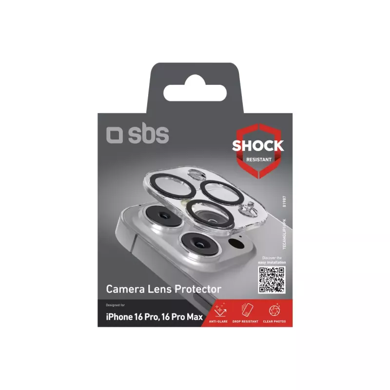 SBS TECAMGLIP16PK protetor de lente da câmara para iPhone 16 Pro/Pro Max