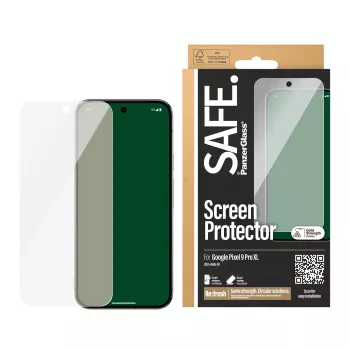 Película de proteção de ecrã PanzerGlass SAFE. by ® Google Pixel 9 Pro XL Ultra-Wide Fit resistente a riscos e choques