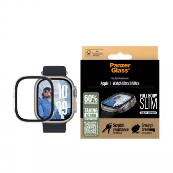 Capa PanzerGlass® Case Full Body fina transparente Apple Watch Ultra 3 | Ultra 2 | Ultra | 49 mm