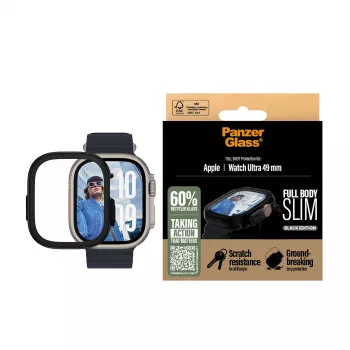 Capa PanzerGlass ® Case Full Body fina preta Apple Watch Ultra 3 | Ultra 2 | Ultra | 49 mm