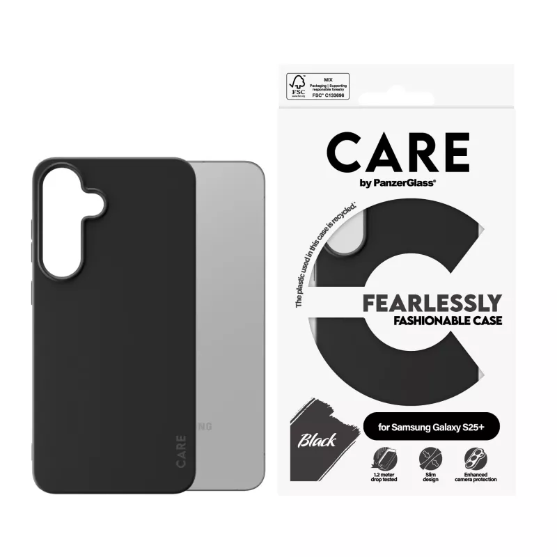 Capa PanzerGlass CARE™ de ® preta Samsung Galaxy S25+
