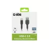 Cabo USB SBS Mobile TECABLETYC1KPOS — USB A para USB C, USB 2.0, 1 m, preto