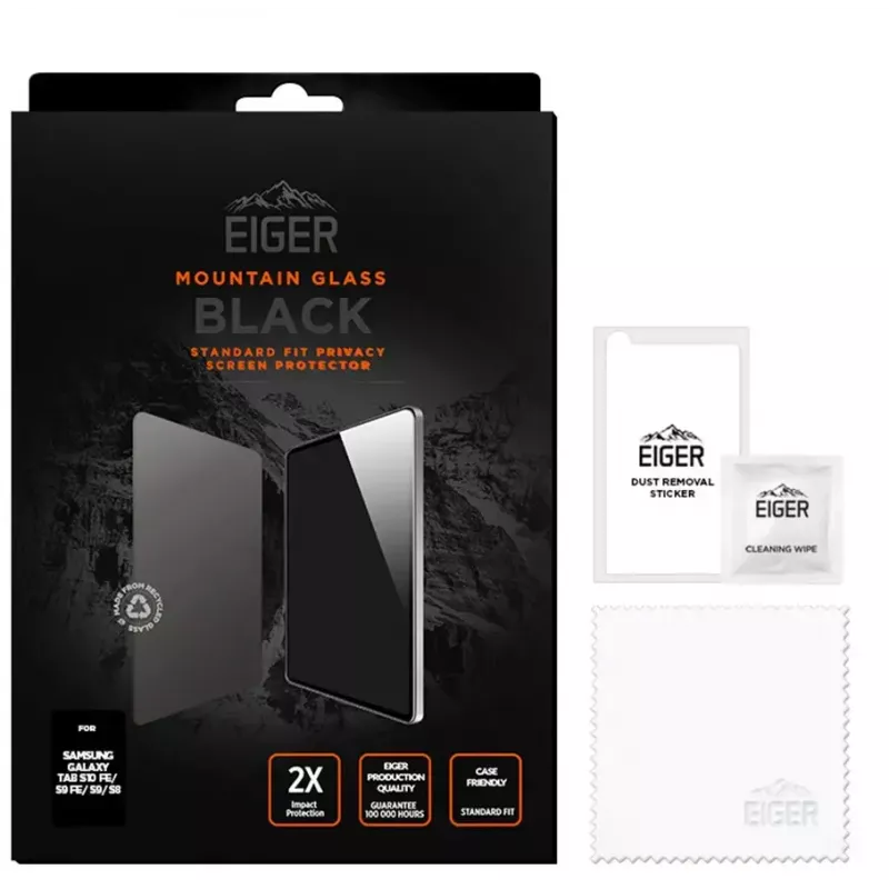 Eiger Mountain Black película de privacidade para tablets Samsung Galaxy Tab S10 FE / S9 FE