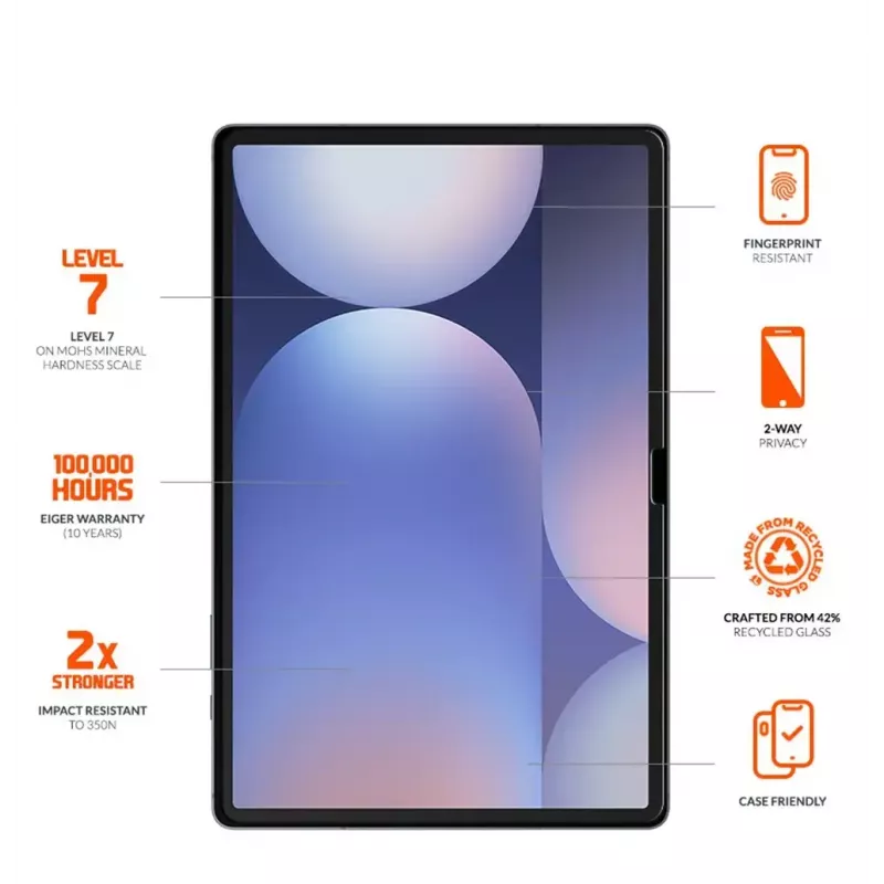Eiger Mountain Black película de privacidade para tablets Samsung Galaxy Tab S10 FE / S9 FE