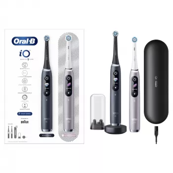 Escova de dentes rotativa-oscilante Oral-B iO 80363731 preto prateado adulto cuidados gengivas sensível branqueamento