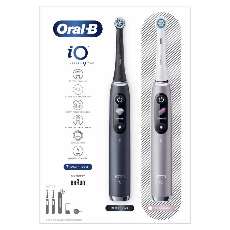Escova de dentes rotativa-oscilante Oral-B iO 80363731 preto prateado adulto cuidados gengivas sensível branqueamento